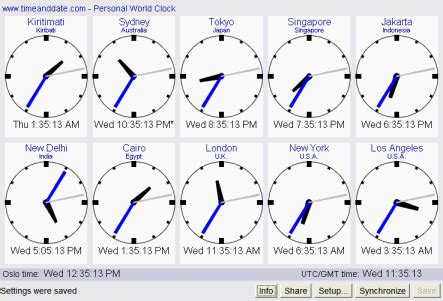 personal world clock time and date.